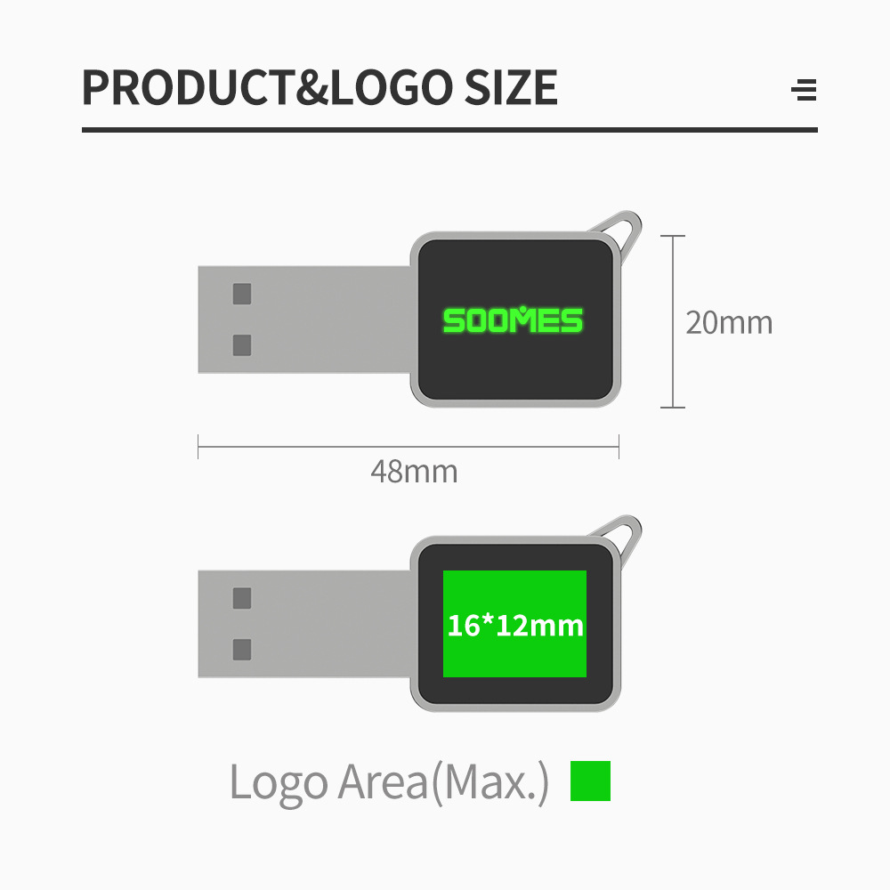 LED Light-up USB flash drive square latest hot-selling private model optional translucent color logo USB2.03.0 metal USB flash drive