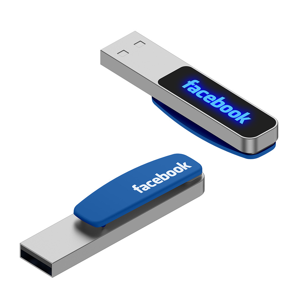 U50 Bookclip LED Light-up USB flash drive LED translucent LOGO metal gift USB flash drive