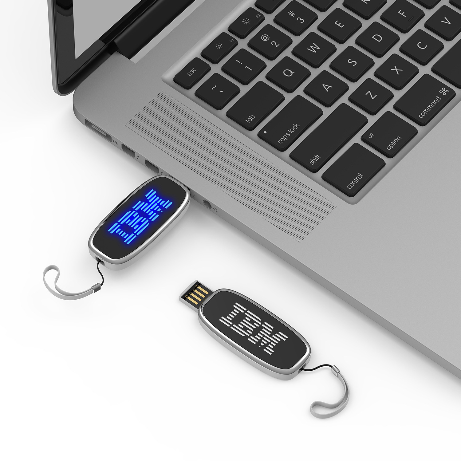 U56 LED logo push-pull USB flash drive with lanyard LED Light-up USB flash drive optional light-transmitting color