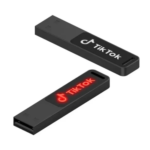 Metal USB Flash Drive with Led Logo Flat USB Memory Stick 3.0